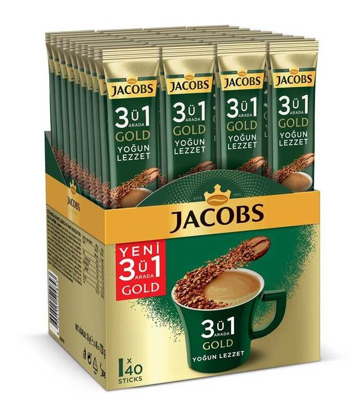 Jacobs 3ü1 Arada Gold Yoğun Lezzet 18gr 40 Adet - 1