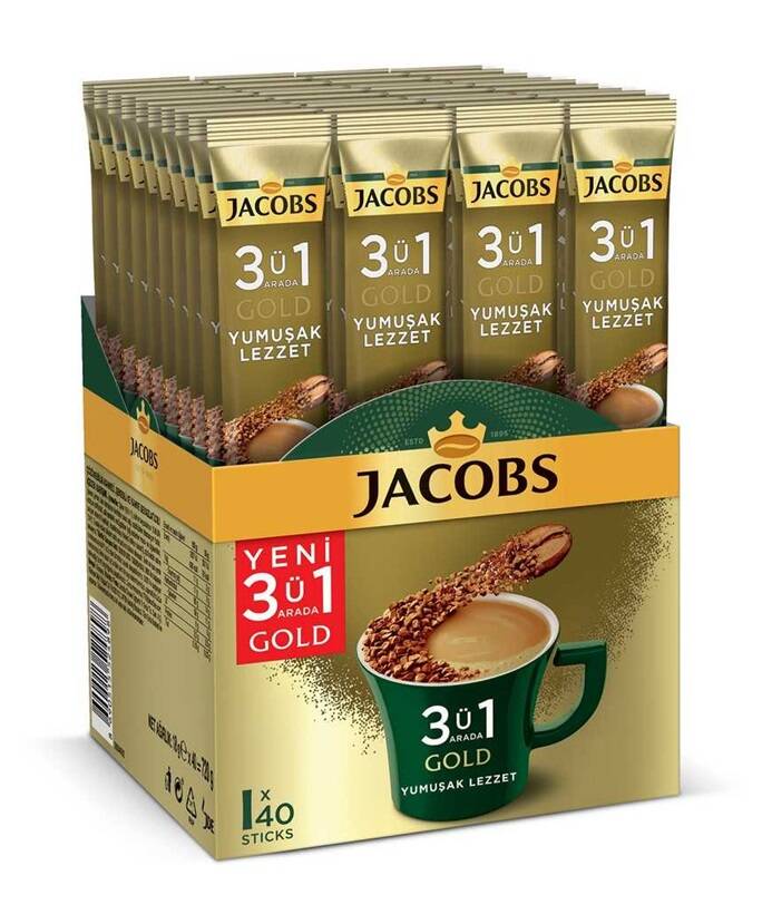 Jacobs 3ü1 Arada Gold Yumuşak Lezzet 18gr 40 Adet - 1