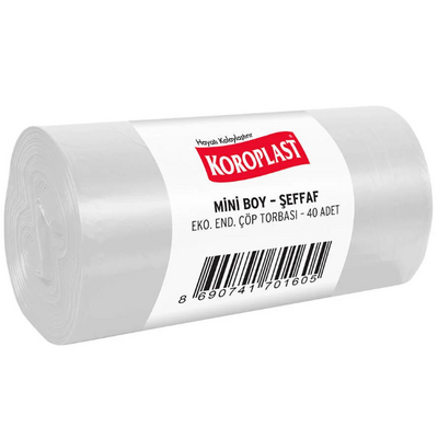 Koroplast Çöp Torbası Eko Endüstriyel 45x40cm Küçük Boy Şeffaf - Koroplast