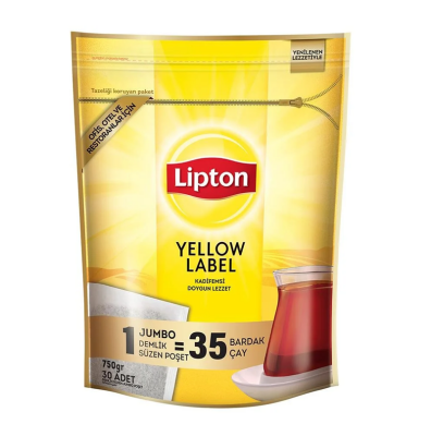 Lipton Yellow Label Jumbo Demlik Poşet Çay 25gr 30lu 800878 - Lipton
