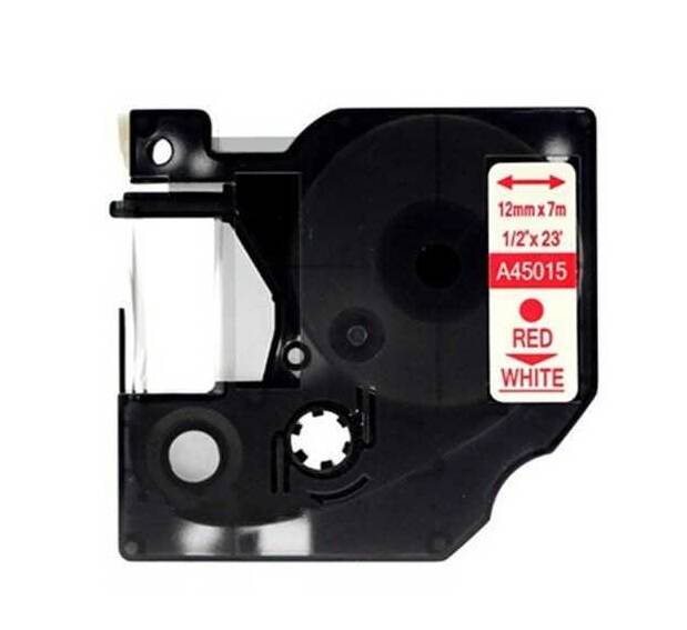 Muadil D1 45015 Yedek Şerit 12mmx7m Beyaz/Kırmızı - 1