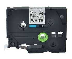 Muadil P-Touch TZ-tape 12mm Etiket Beyaz-Siyah 12TZE231 - 1