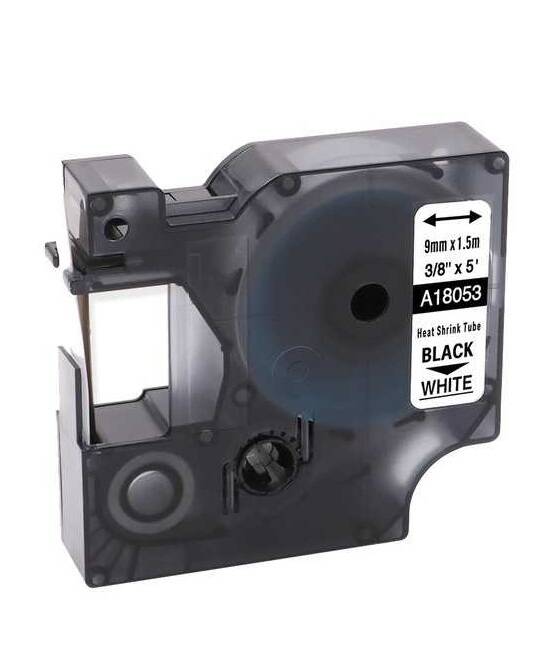 Muadil RhinoPro Isıyla Küçülen Şerit 9mmx1.5m Beyaz/Siyah 18053 - 1