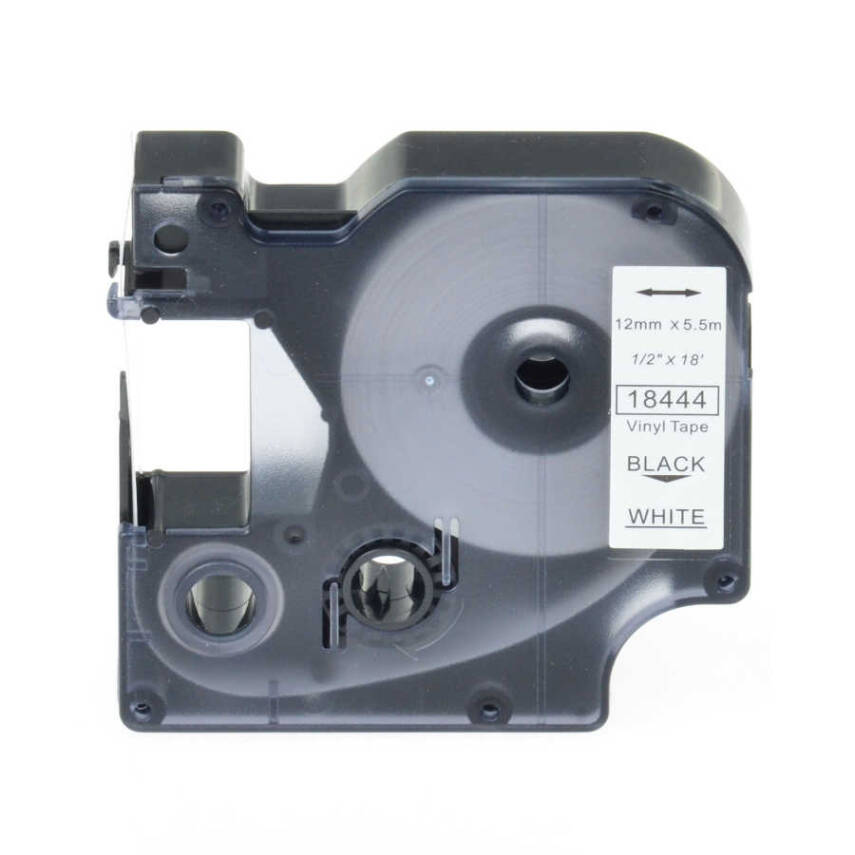 Muadil RhinoPro Renkli Vinil Şerit 12mmx5.5m Beyaz/Siyah 18444 - 1