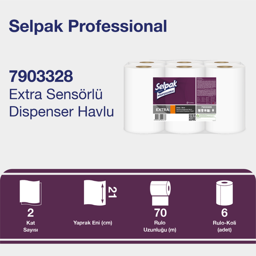 Selpak Professional Sensörlü Havlu 21cm 70mt 6lı - 2