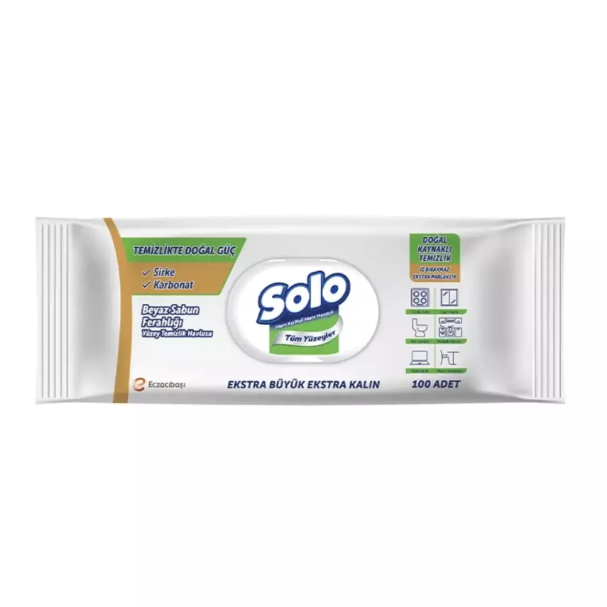Solo Yüzey Temizlik Havlusu Doğal Güç Beyaz Sabun 100yp 7906894 - 1